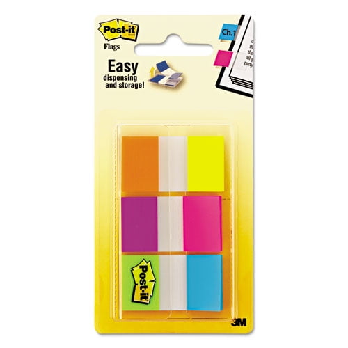 "Page Flags In Portable Dispenser, Assorted Brights, 60 Flags/pack | Bundle of 10 Packs"