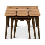 Page Mid-Century Modern Wood Nesting Tables in Walnut (Set of 3)