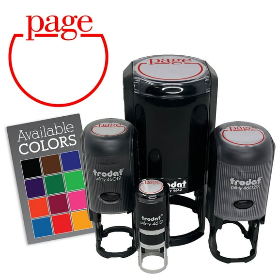 Page Number Tracker Book Reading School Self-Inking Rubber Stamp for Stamping Ink Stamper Crafting Planners - 1 Inch Medium - Brown Ink