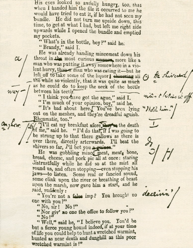 Page Proof From Great Expectations Showing Charles Dickenss Hand Written Corrections Charles John Huffam Dickens 1812 Canvas Art - Ken Welsh Design Pics (12 x 16)