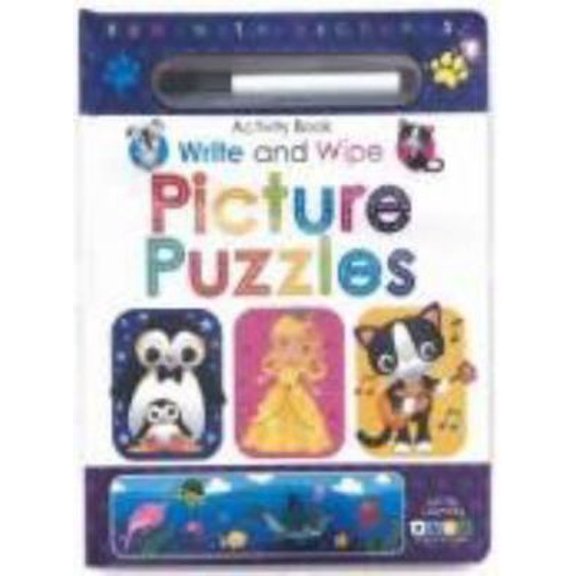Pre-Owned Picture Puzzles - Write & Wipe Activity Kids Books - Childrens Books, Toddler Books (Hardcover) 1951086481 9781951086480