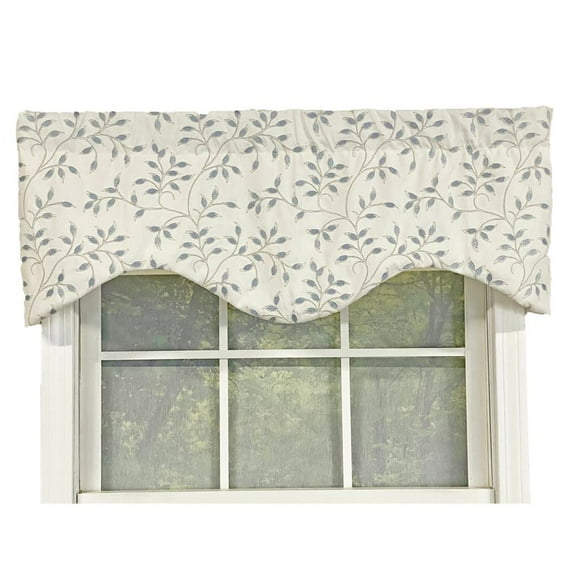Page Turner Cornice Valance Topaz 3in Rod pocket 50in x 17in Blue by RLF Home