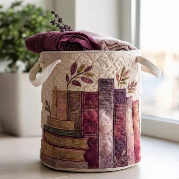 Page Turner Laundry Basket for Mom, Bookish Canvas Hamper, Housewarming Gift Ideas, Mother's Day Gift, Birthday Gift, Book Lover Gift