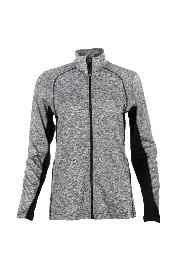 Womens Heather Colorblock Full Zip Jacket