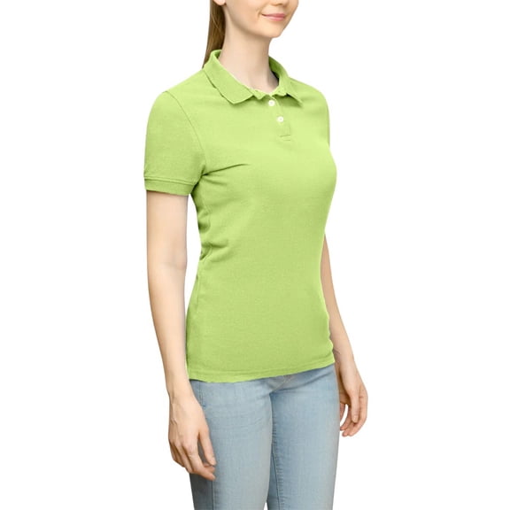 Page & Tuttle Womens Solid Jersey Short Sleeve Polo ShirtGolf Casual Casual