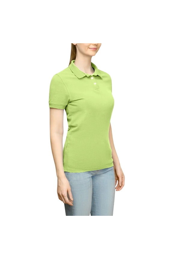 Womens Solid Jersey Short Sleeve Polo ShirtGolf Casual Casual