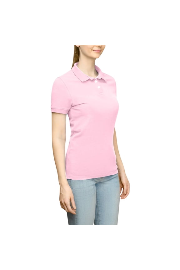 Womens Solid Jersey Short Sleeve Polo ShirtGolf Casual Casual