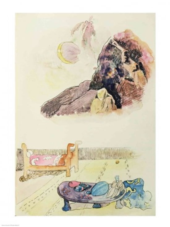 Page from Noa Noa 1893-94 Canvas Art - Paul Gauguin (18 x 24)