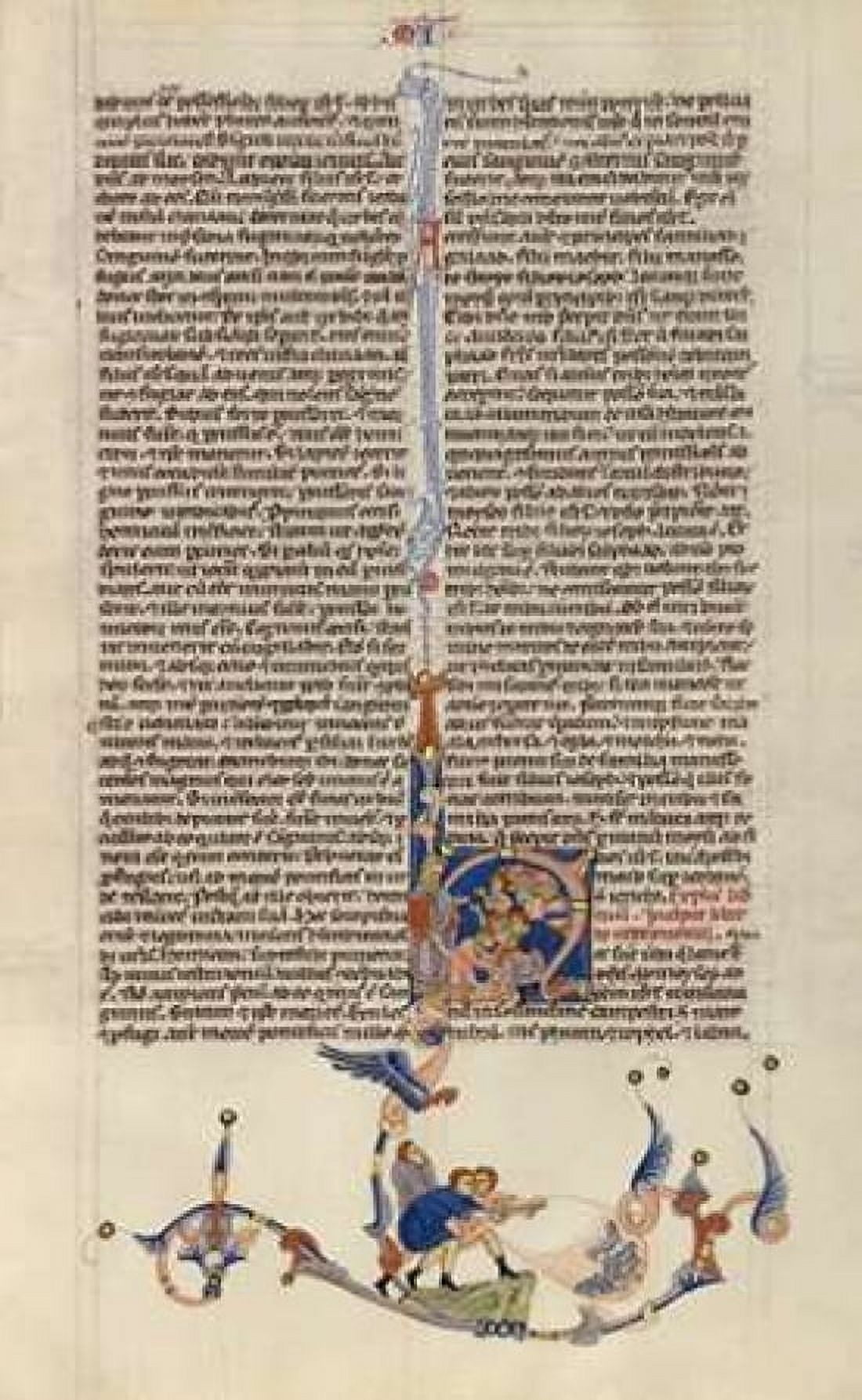 Page from the Abbey Bible Canvas Art - Italian 13th Century (24 x 36)