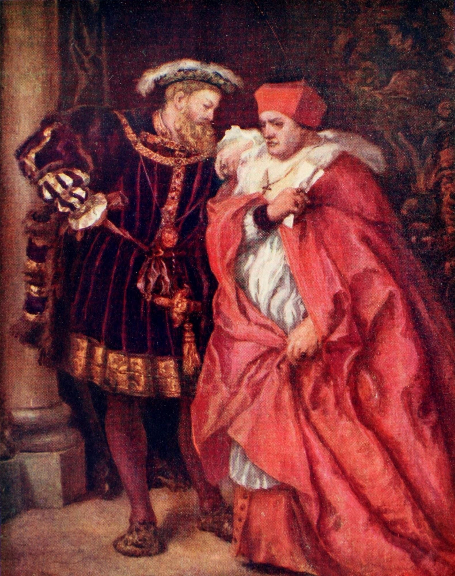 Pageant of British History 1908 Henry VIII & Cardinal Wolsey Canvas Art - John Gilbert (18 x 24)