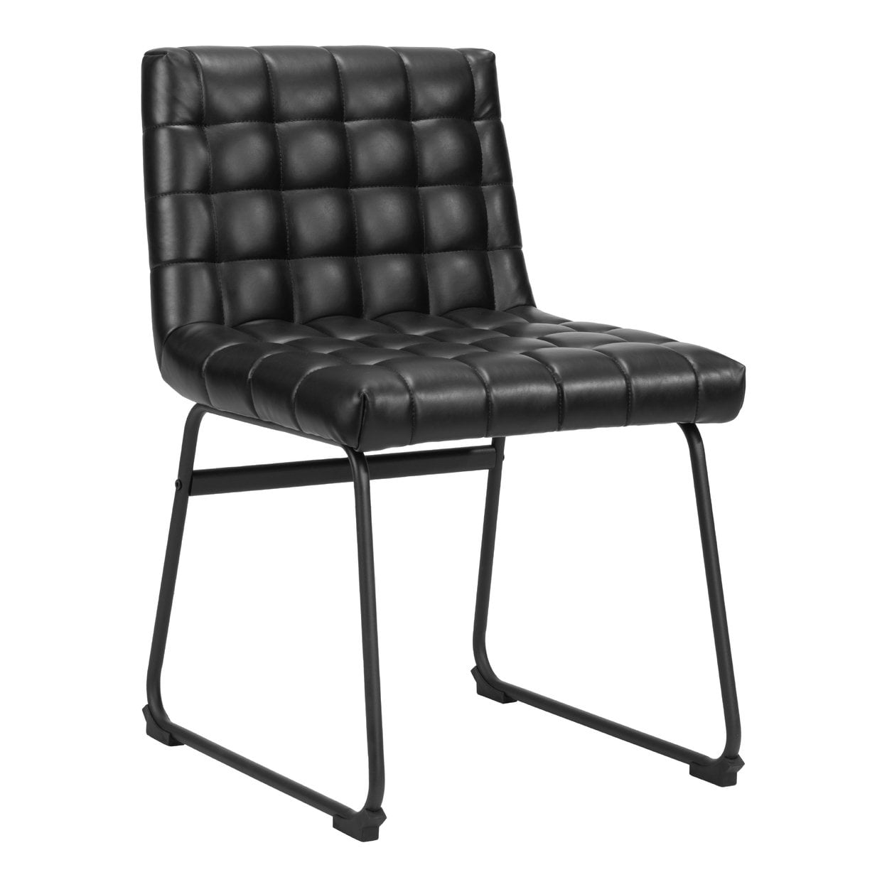 Pago Black Faux Leather Upholstered Side Chair Set