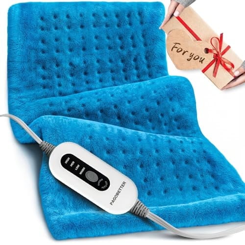 Pagobetter Heating Blanket For Back - 4 Heat Levels Up To 150°F & 2-Hour Auto-Off, 12x24 Inch, Soft Flannel, Machine Washable, Heat Blanket For Neck & Shoulder, Knee, Leg