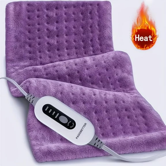 Pagobetter Heating Blanket For Back - 4 Heat Levels Up To 150°F & 2-Hour Auto-Off, 12x24 Inch, Soft Flannel, Machine Washable, Heat Blanket For Neck & Shoulder, Knee, Leg