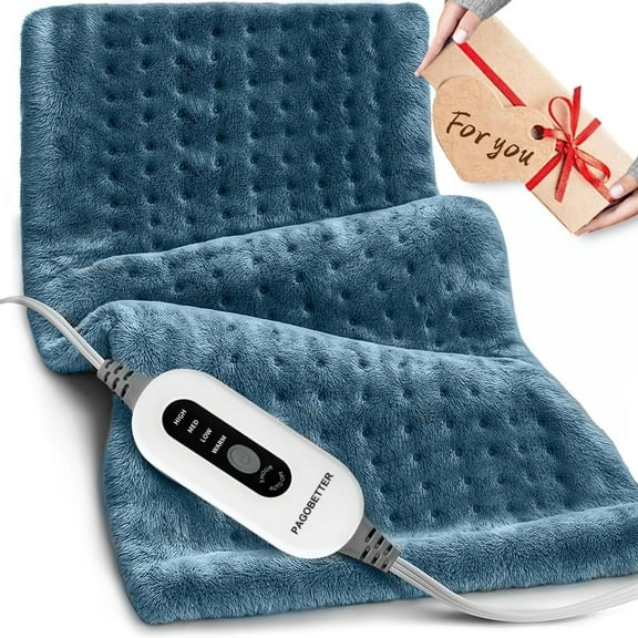Pagobetter Heating Blanket For Back - 4 Heat Levels Up To 150°F & 2-Hour Auto-Off, 12x24 Inch, Soft Flannel, Machine Washable, Heat Blanket For Neck & Shoulder, Knee, Leg