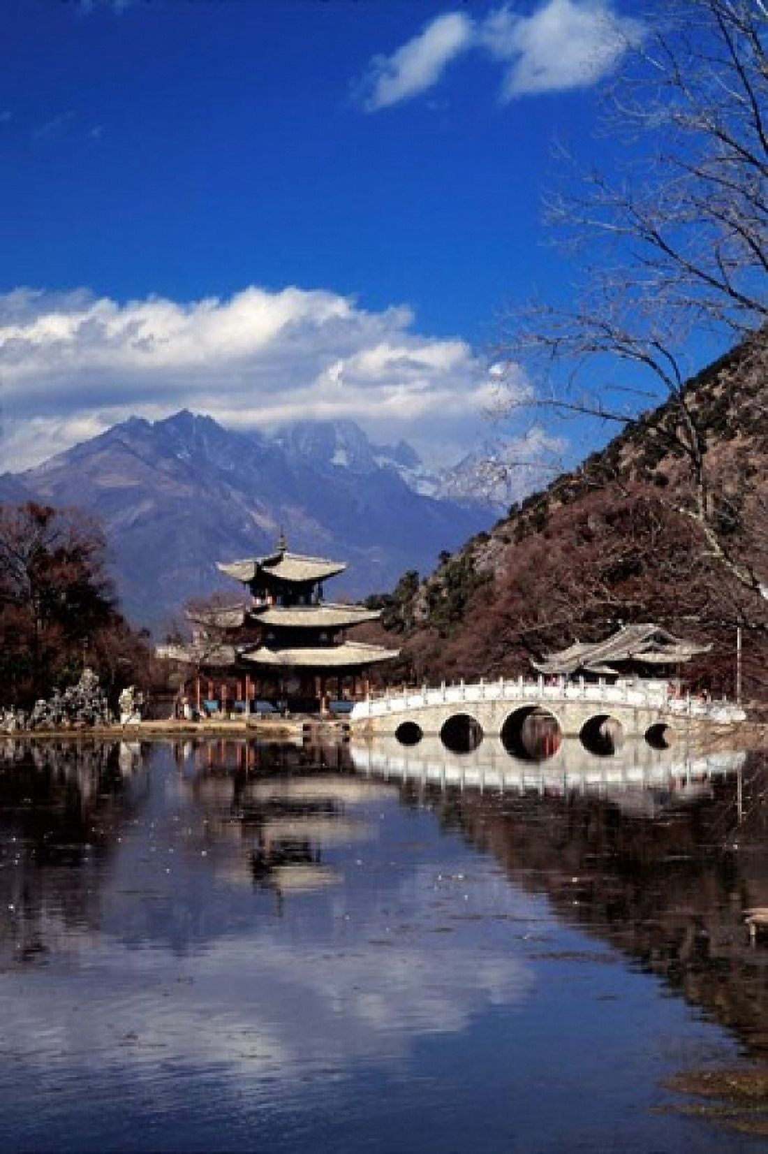 Pagoda Black Dragon Pool Park Lijiang Yunnan China Canvas Art - Keren Su DanitaDelimont (24 x 36)