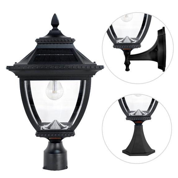 Pagoda Bulb Solar Lamp - Wall/Pier/3" Fitter Mount