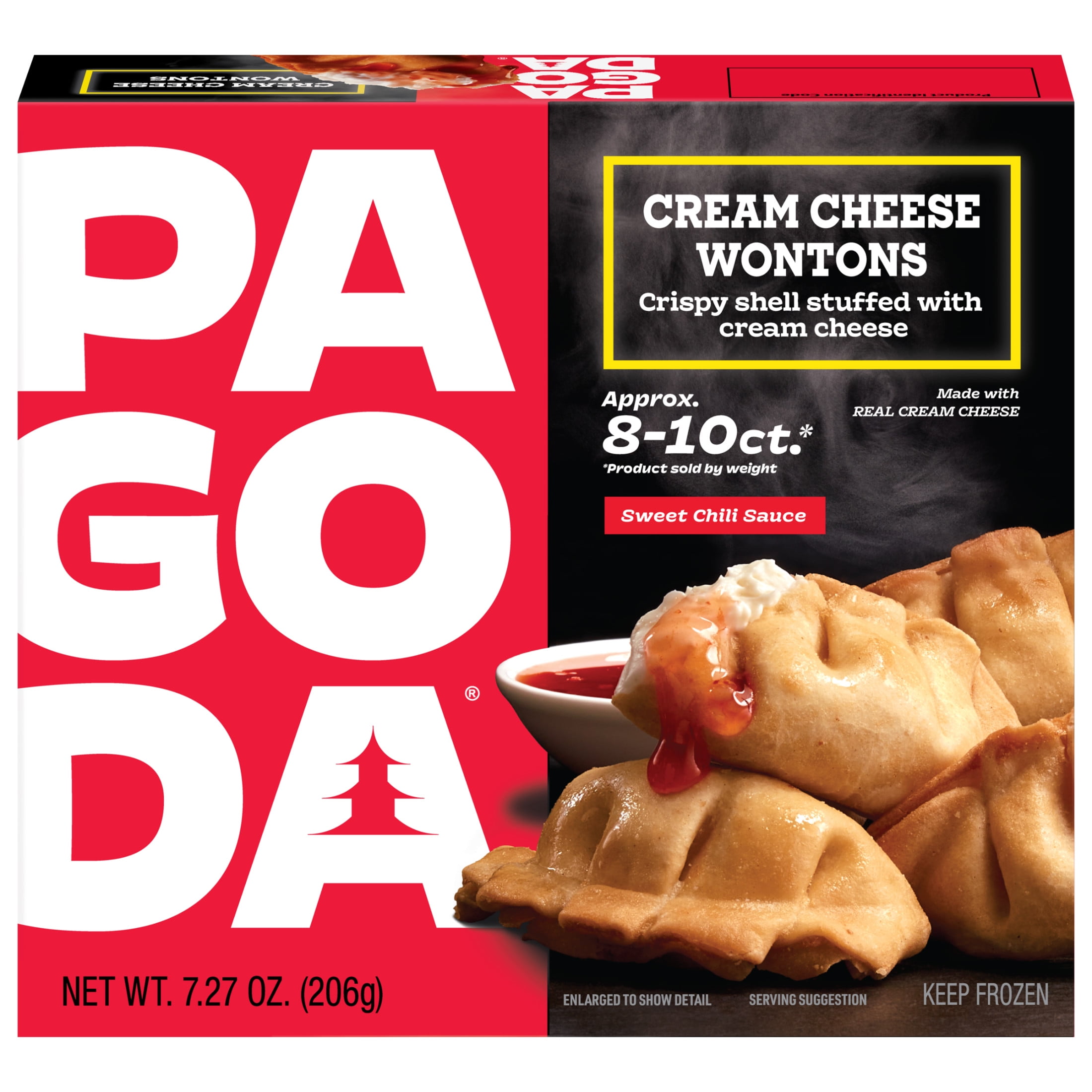 Pagoda Frozen Cream Cheese Wontons with Sweet Chili Sauce, 7.26 oz