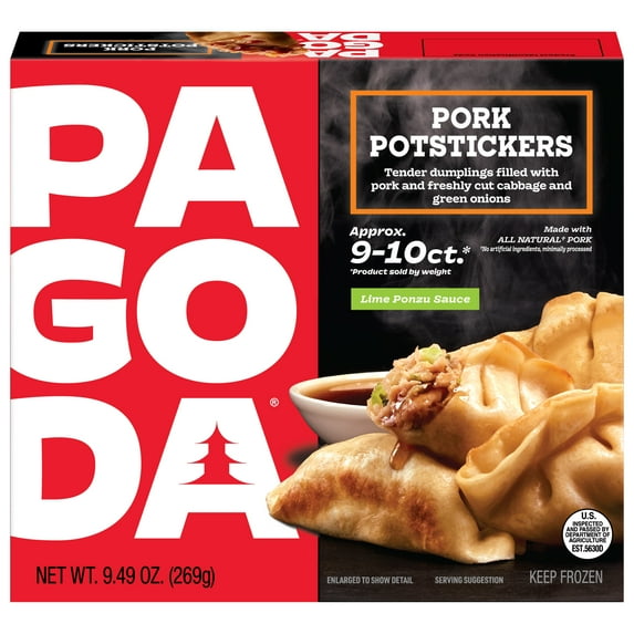 Pagoda Frozen Pork Potstickers with Lime Ponzu Dipping Sauce, 9.49 oz