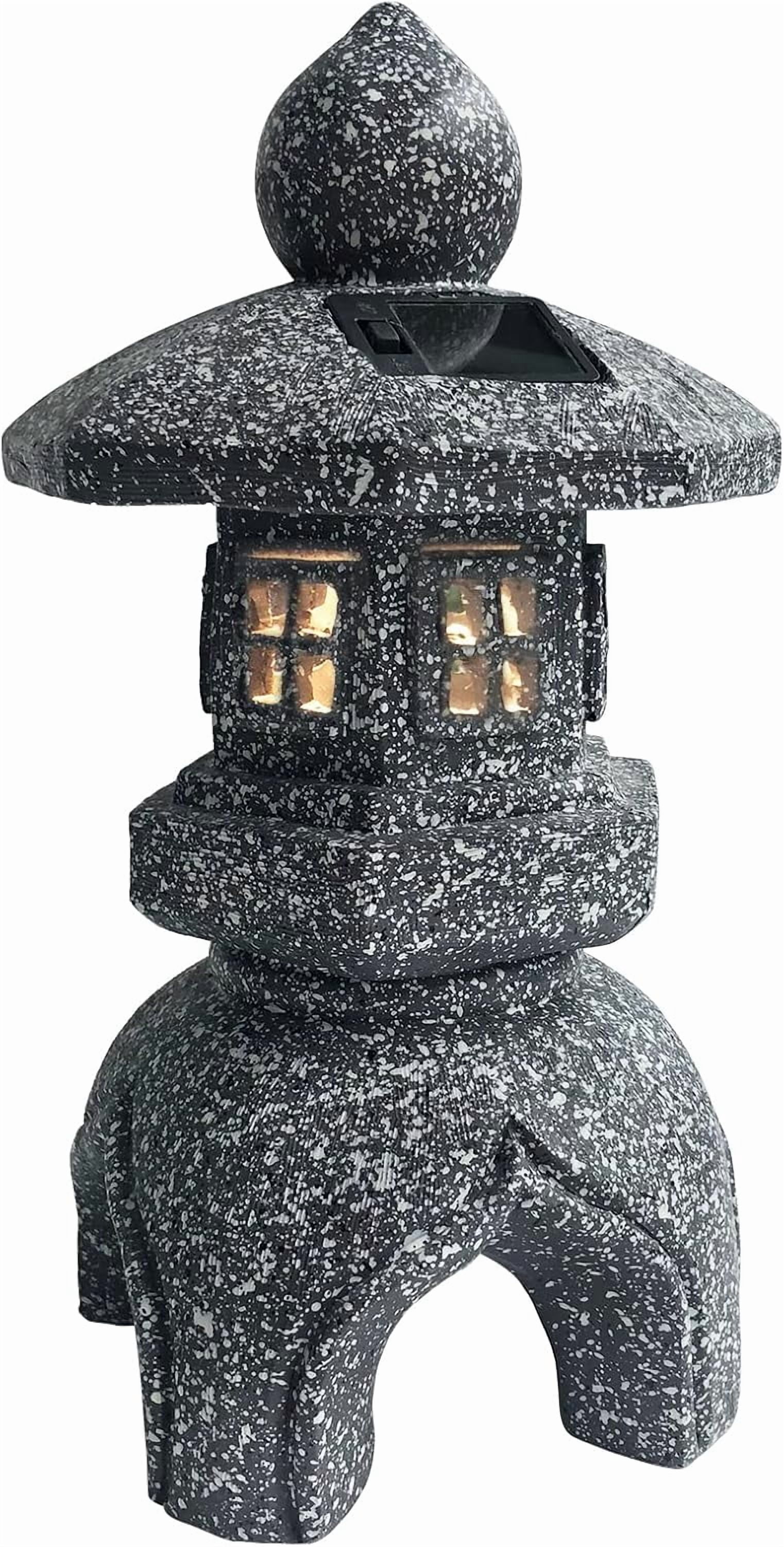 Pagoda Garden Statue,Solar Powered Led Outdoor Figurine Lights,Zen ...