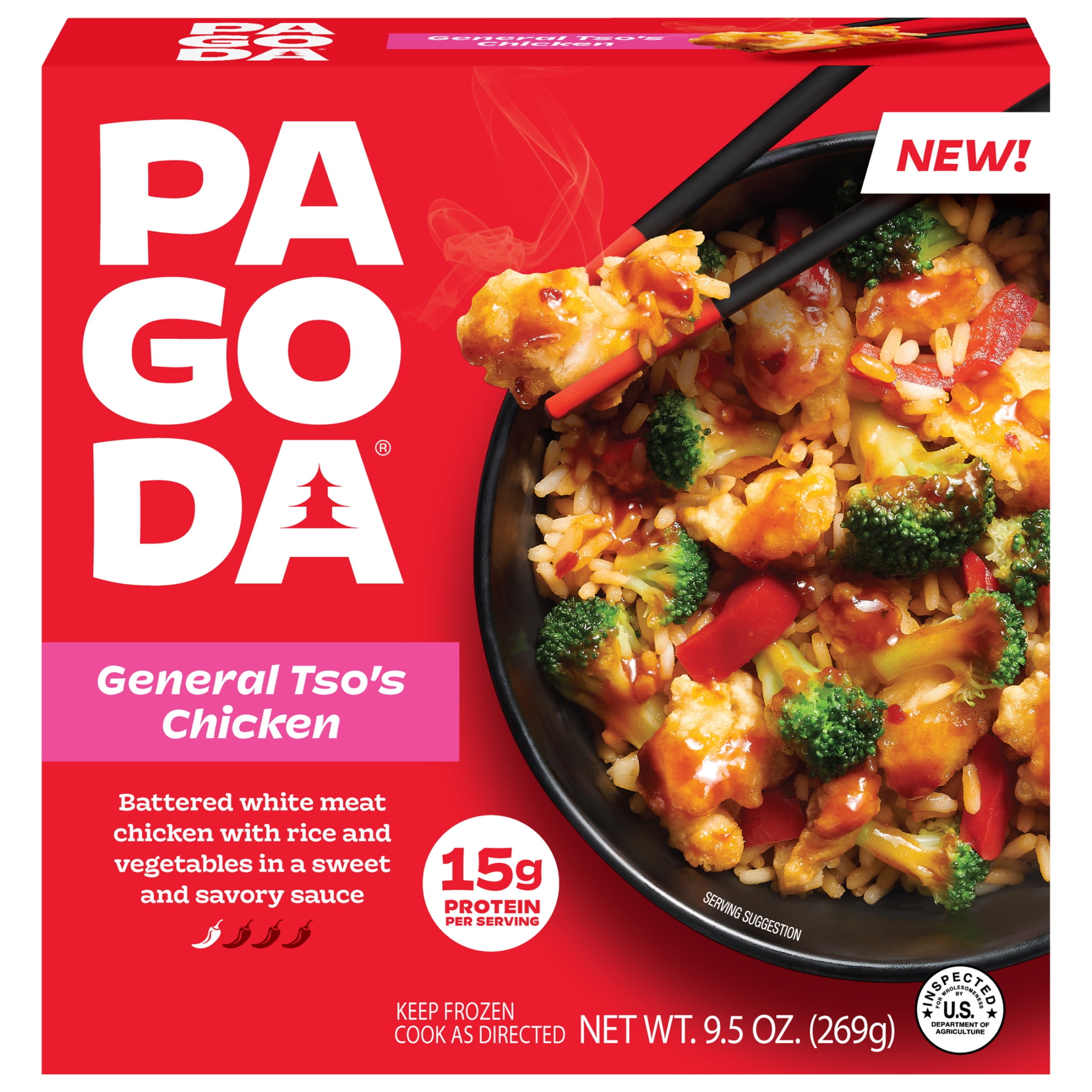 Pagoda Frozen Chicken General Tso's Bowl, 9.5 oz