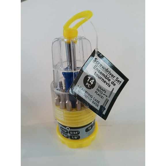 Pagoda Mini Screwdriver Set 14-ct. Pack Multi Use Phillips Flat Head + Case Gift