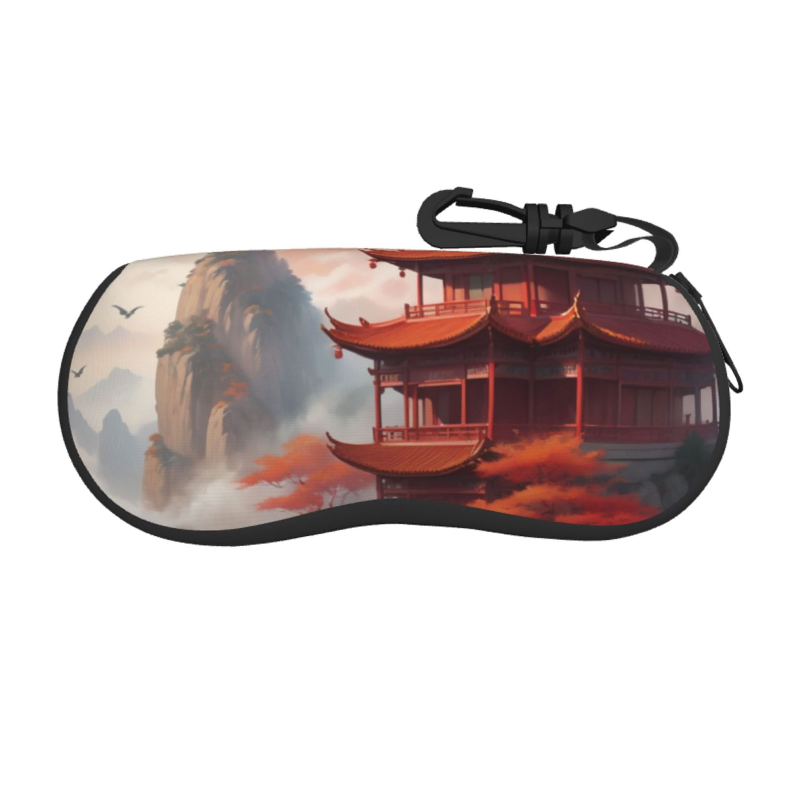Pagoda Serenity Eyeglasses Case Neoprene Sunglasses Case With Belt Clip