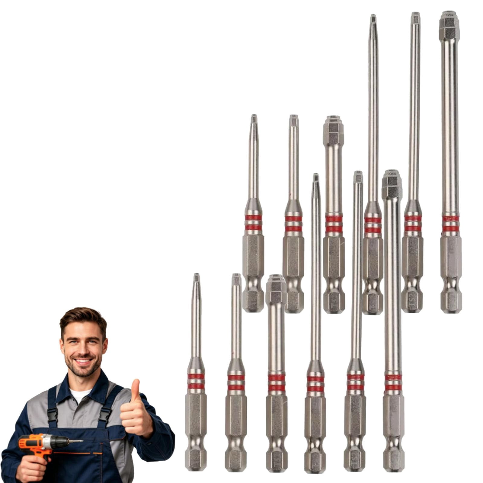 Pagoda Shaped Hexbit Set,6-Piece Hex Screwdriver Bit Set, Magnetic Hexagonal Shank for Power Drills, Woodworking, and Professional Repairs