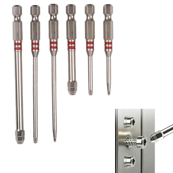 Pagoda‑Shaped Magnetic Hex Screwdriver Bits Set, 6-Piece Screwdriver Bit Set, Hex Screwdriver Bit Set, Impact Tough Power Bits, for Electric Drills and Wrenches