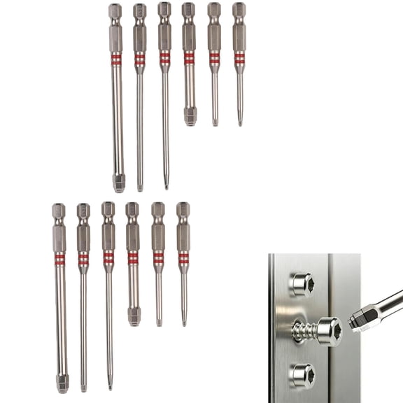 Pagoda‑Shaped Magnetic Hex Screwdriver Bits Set, 6-Piece Screwdriver Bit Set, Hex Screwdriver Bit Set, Impact Tough Power Bits, for Electric Drills and Wrenches