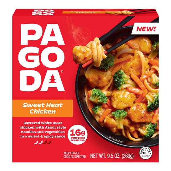 Pagoda Frozen Sweet Heat Chicken Asian Noodle Bowl, 9.5 oz