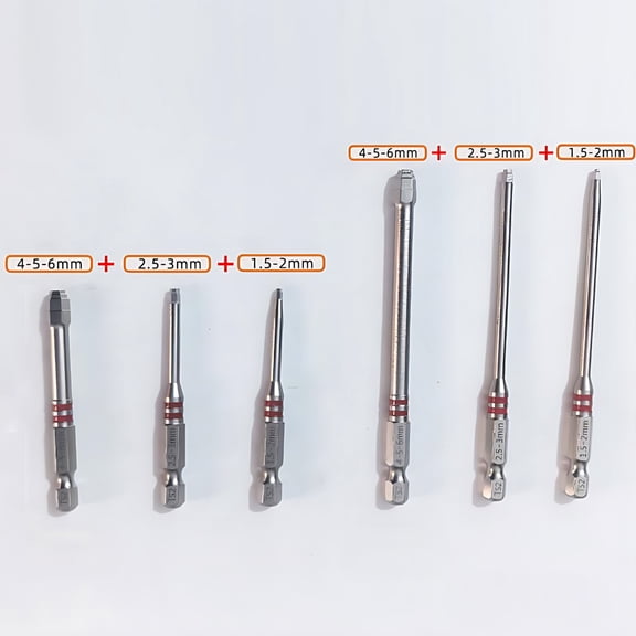 Pagoda-shaped Hex Shank Screwdriver Bits Magnetic Straight Bits for Drill Air Screwdriver