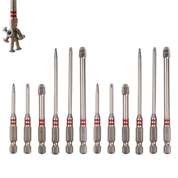 PagodaShaped Magnetic Hex Screwdriver Bits Set, 6-Piece Screwdriver Bit Set, Multi-Size Electric Screwdriver Bits Set, for Electric Drills and Wrenches