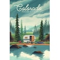 thumbnail image 1 of Pagosa Springs, Colorado, Outdoor Activity, At Home Anywhere, Camper in Evergreens (24x36 Giclee Gallery Art Print, Vivid Textured Wall Decor), 1 of 3