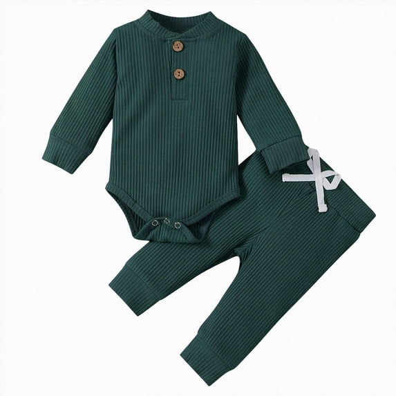 Paguaki Baby Boy Clothes Baby Boy Fall Clothes Long Romper Bodysuit Jogger Pants Set 3Pcs Coming 0 6 9 12 18 24 Months