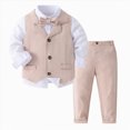thumbnail image 1 of Paguaki Baby Boy Clothes Suits Tuxedo Gentleman Outfits Formal Shirt Vest Pants Baby Suit Sets Toddler, 1 of 4