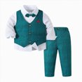 thumbnail image 1 of Paguaki Baby Boy Clothes Suits Tuxedo Gentleman Outfits Formal Shirt Vest Pants Baby Suit Sets Toddler, 1 of 4