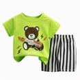 thumbnail image 1 of Paguaki Baby Boy Clothes Summer Graphic Short Sleeve T-Shirt And Shorts 2-Piece Outfit Set Toddler Boy Clothing, 1 of 4