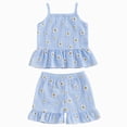 thumbnail image 1 of Paguaki Baby Girl Clothes Summer Outfits Sleeveless Gingham Daisy Print Tank Top And Shorts Set Bloomers Toddler Shirt, 1 of 5