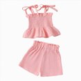 thumbnail image 1 of Paguaki Baby Girl Outfits Solid Color Sleeveless Camisole And Linen Pants 2-Piece Summer Set, 1 of 5