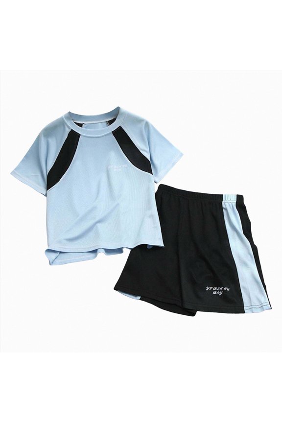 Boys Sports Suit Summer Quick Drying Mesh Short Sleeved Shorts Childrens Basketball Suit Two Piece Set