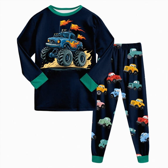 Paguaki Kids Pjs Pajamas Sets 2pc Button Front Collar Pj Outfits Baby Boys Tops Pants Clothes 3T 4T