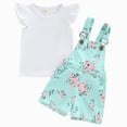 thumbnail image 1 of Paguaki Toddler Girl Short Set Baby Doll Clothes Overalls with Headband & Socks Reborn Doll Accessories Toddler Girl Summer Clothes, 1 of 7