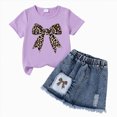 thumbnail image 1 of Paguaki Toddler Girl Summer Outfits Cute Cartoon Printed Short Sleeve Top And Skirt 2-Piece Set 2-7 Years, 1 of 4