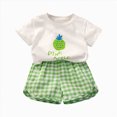 thumbnail image 1 of Paguaki Toddler Girls Dresses Outfits 1T 2T 3T 4T 5T 6T Toddler Girls Summer Clothes 5T Girls Sunflower Fly Sleeve T-shirt Denim Shorts 2PCs Set Dailywear, 1 of 4