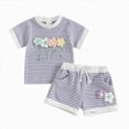 thumbnail image 1 of Paguaki Toddler Girls Dresses Outfits 1T 2T 3T 4T 5T 6T Toddler Girls Summer Clothes 5T Girls Sunflower Fly Sleeve T-shirt Denim Shorts 2PCs Set Dailywear, 1 of 9