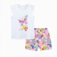 thumbnail image 1 of Paguaki Toddler Girls Summer Clothes Kids 1T 2T 3T 4T Short Sleeve Letter T-Shirt Tops + Shorts Outfits Sets, 1 of 7