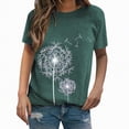 thumbnail image 1 of Paguaki Womens Dandelion Floral T Shirts Crew Neck Short Sleeve Loose Fit Soft Casual Spring Summer Tops Basic Tees, 1 of 4
