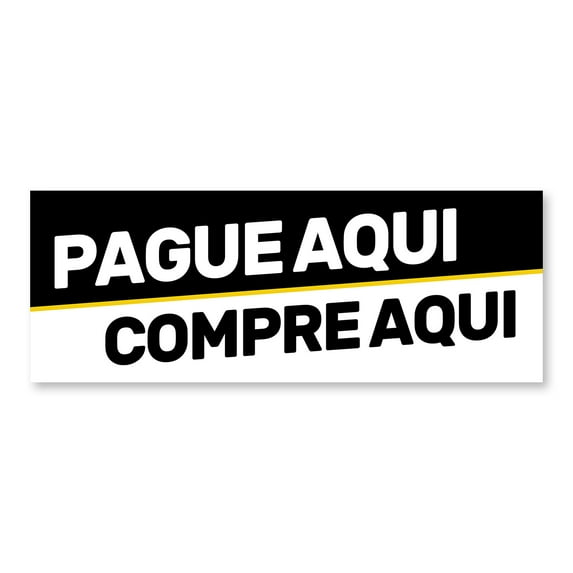 Pague Aqui 48" x 18" Decal | Advertise Your Business | All Weather Can Apply To Any Surface | Buy Here Pay Here Car Lot Auto Dealer | Made in The USA