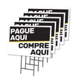 thumbnail image 1 of Pague Aqui 5 Pack Of 12" x 16" Yard Sign & Stake | Advertise Your Business | Stake Included Image On Front Only | Made in The USA, 1 of 3