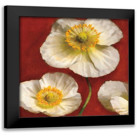 Pahl, Janel 12x12 Black Modern Framed Museum Art Print Titled - Poppy Elegance II